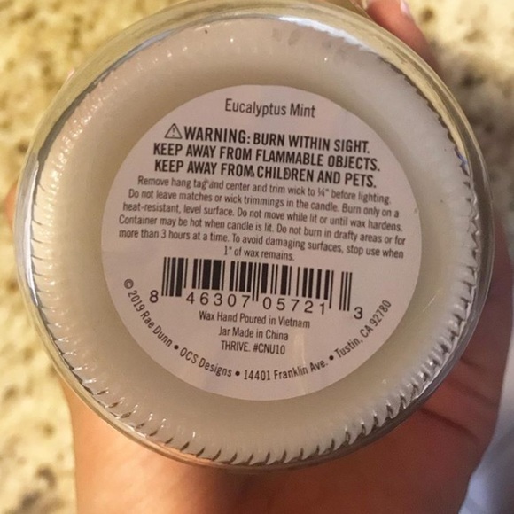 Rae Dunn THRIVE Candle 6.5 oz. Eucalyptus Mint - Picture 3 of 3